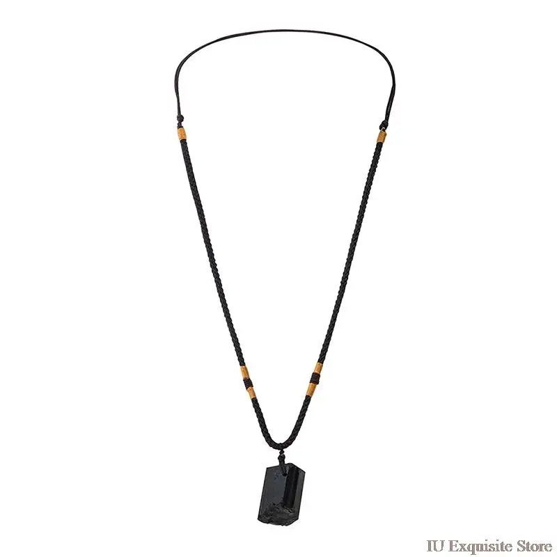 

Ожерелье из натурального черного турмалина с подвеской из черного турмалина