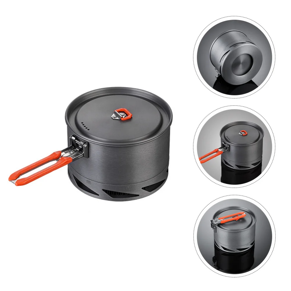 

1pc Camping Tableware Outdoor Portable Handle Instant Noodle Pot Cooking Pot