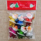 6 шт. 2020 рождественские украшения для дома, елочные украшения, подвеска с Санта-Клаусом цветов, 2 дюйма, Золотая пудра, Санта-Клаус