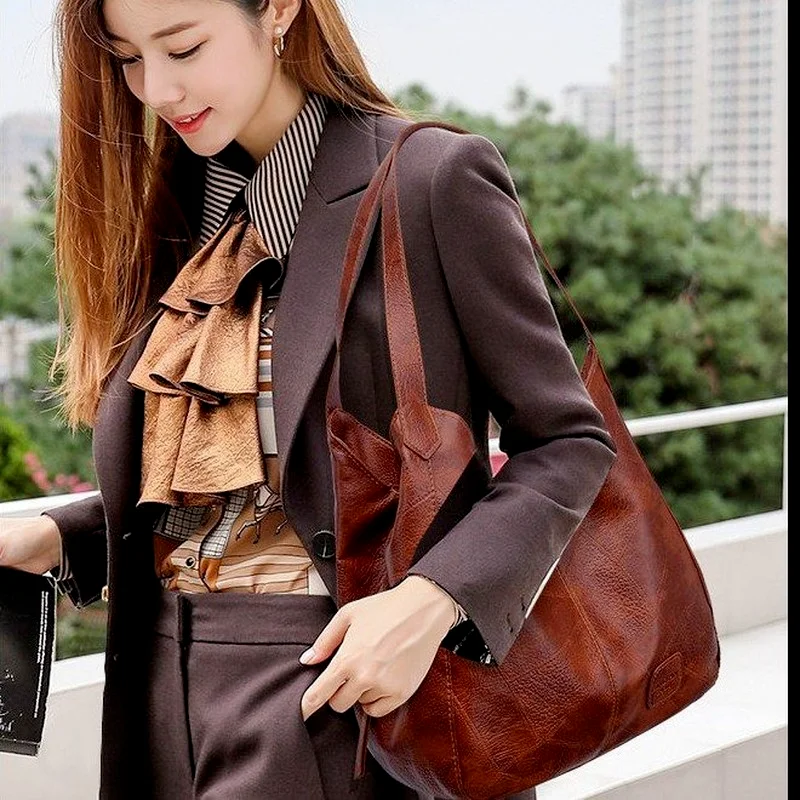 

Fashion Women Hand Bags PU Leather Large Capacity Shoulder Bag Designer Trend Tote Bag Crossbody Bag Top-handle Female Brand Bag