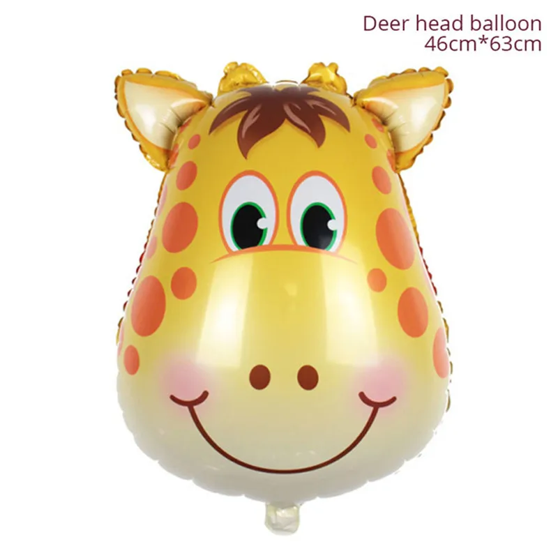 1pcs Deer Украшения для дня рождения Детские джунгли воздушные шары из фольги в виде животного сафари Зоопарк Животные гелиевые балоны детский душ 1 день рождения Декор - Цвет: 1pcs Deer