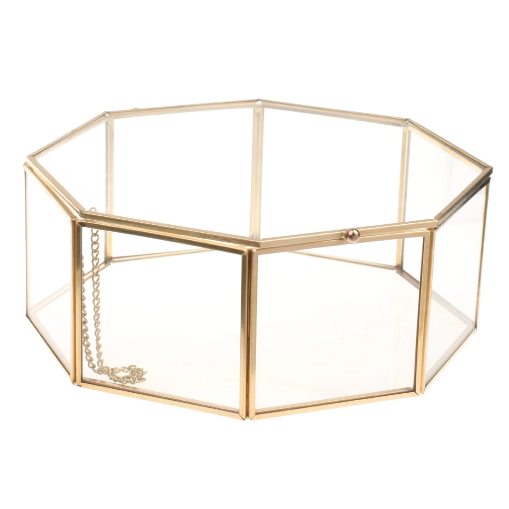 

Clear Glass Geometric Terrarium Succulents Container Tabletop Decor Jewelry