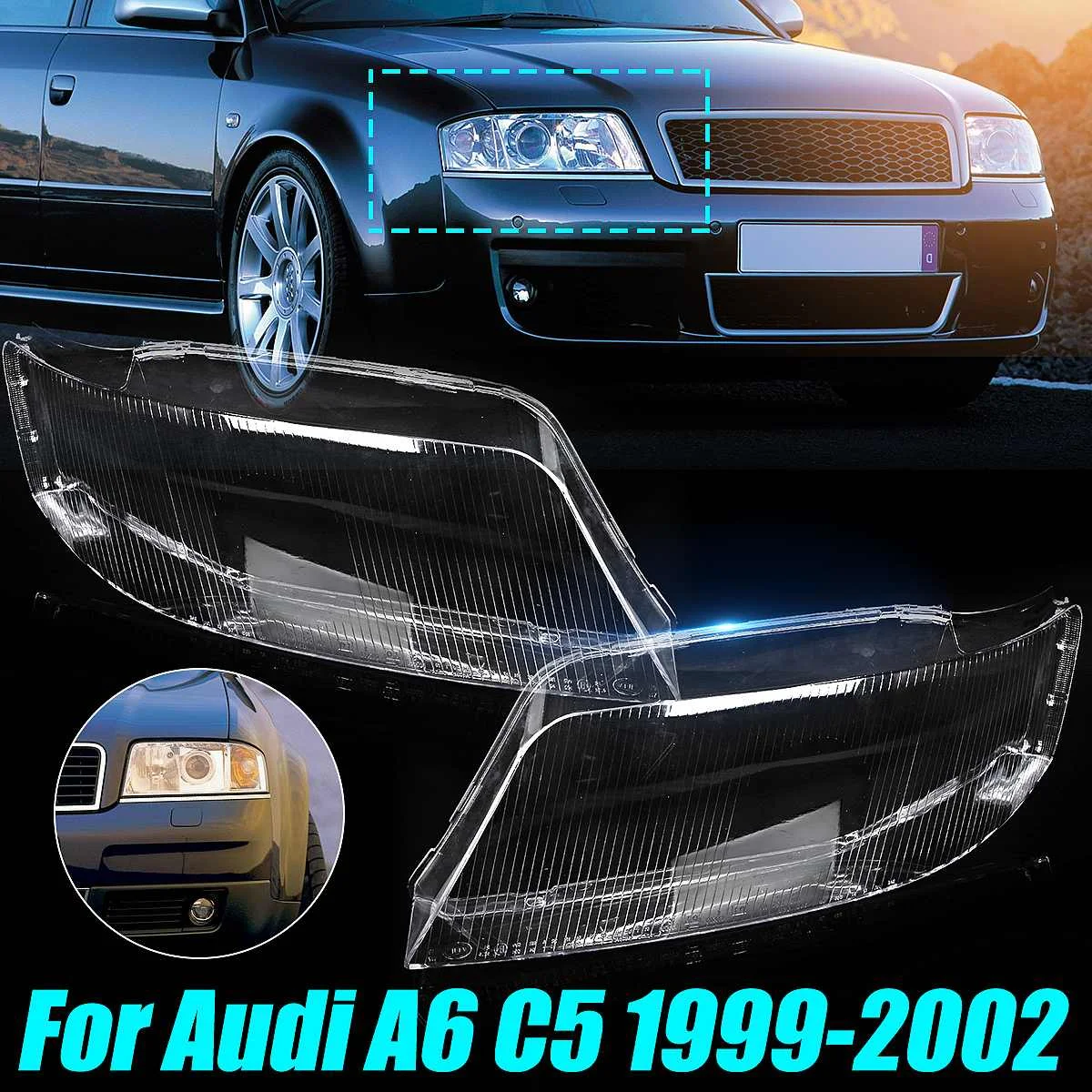 

Автомобильный Прозрачный Абажур для Audi A6 C5 1999 2000 2001 2002