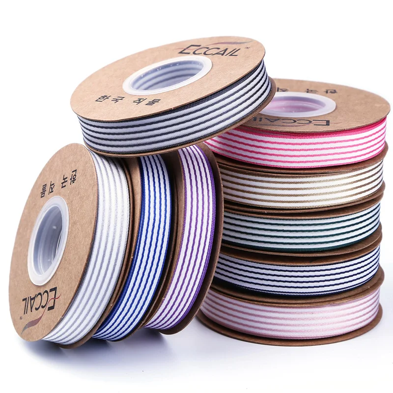 

10yards/lot 16mm Pinstripe Ribbon for Hairbow Clothing Shoes Hats DIY Accessories Christmas Party Decor Gift Wrapping Ribbons
