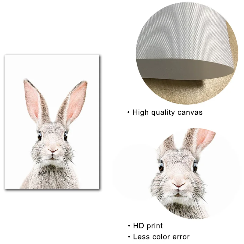 Картина на холсте с рисунком зайчика кролика животного|Рисование и каллиграфия| |