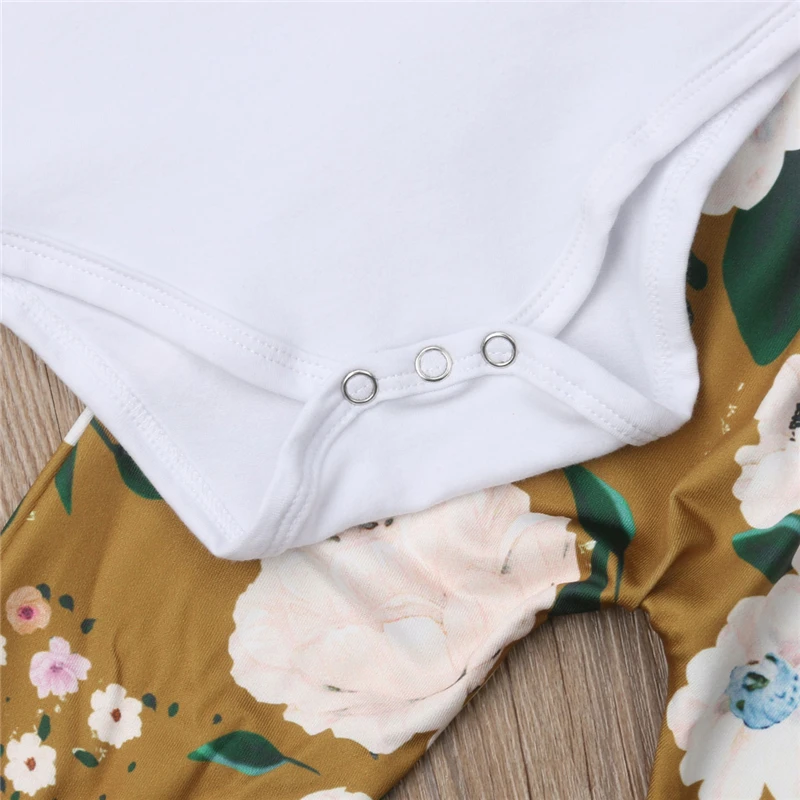 AA 3Pcs Newborn Baby Girl Clothes Infant Sets For Girls Short Sleeve Romper Top Floral Pants Baby Outfit Set Cotton Toddler