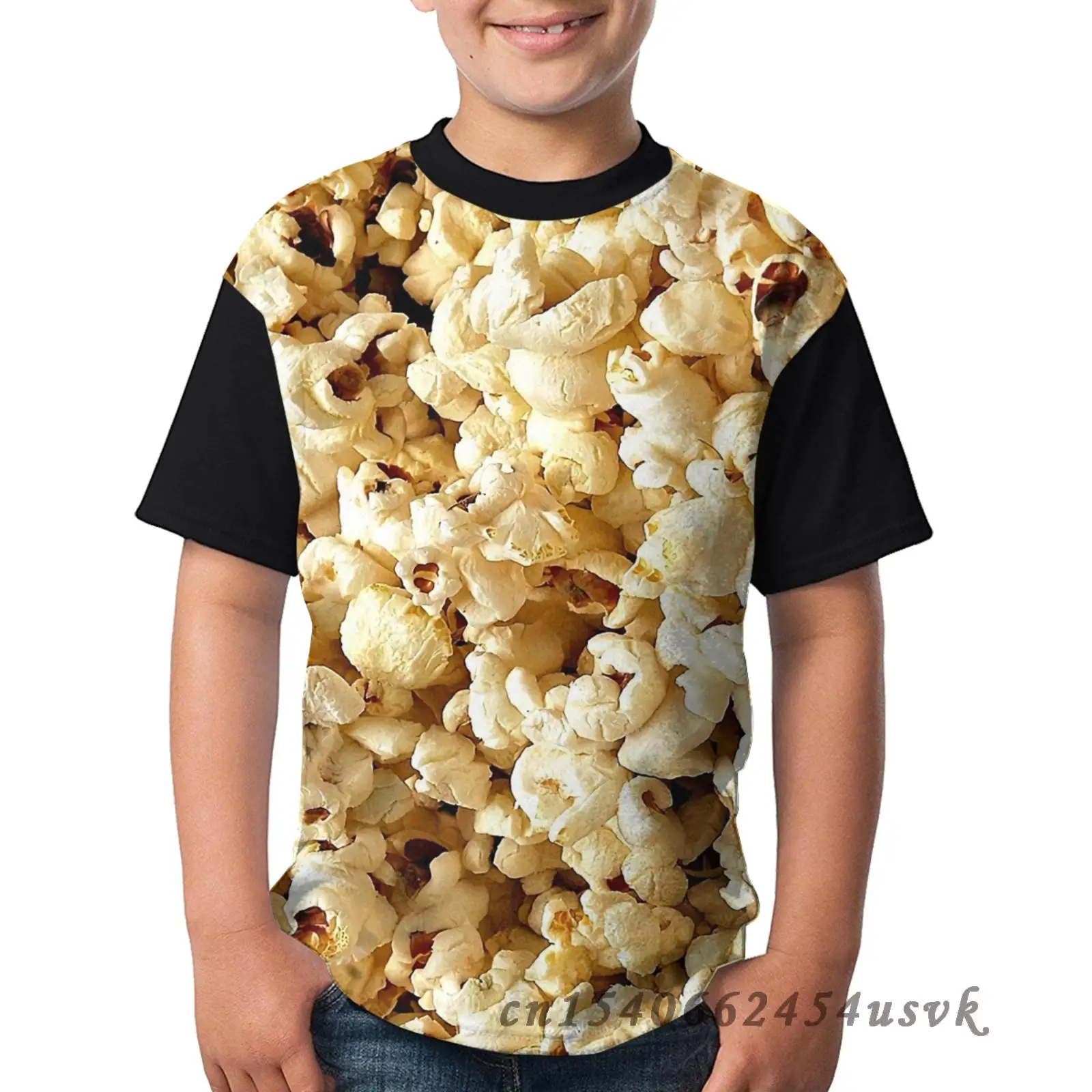 Забавная семейная Одинаковая одежда мужская футболка с принтом попкорна женская