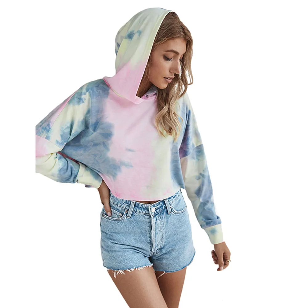 Модная женская одежда SEBOWEL свитшот осенне-Весенняя короткая Толстовка с длинным