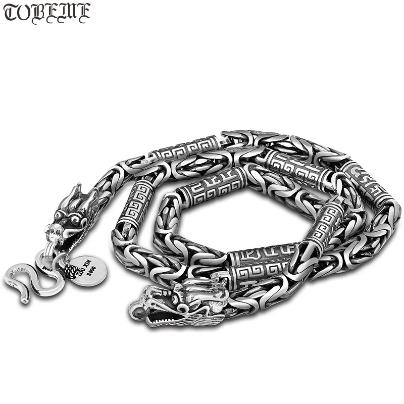 

Dragon Necklace Handcrafted Vintage 990 Silver Dragon Necklace Pure Silver Tibetan OM Mantra Dragon Necklace Man Necklace