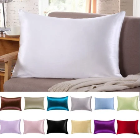Funda de almohada de seda de morera 100%, funda de almohada de alta calidad, 51cm x 76cm, 13 colores a elegir, 1 unidad-0