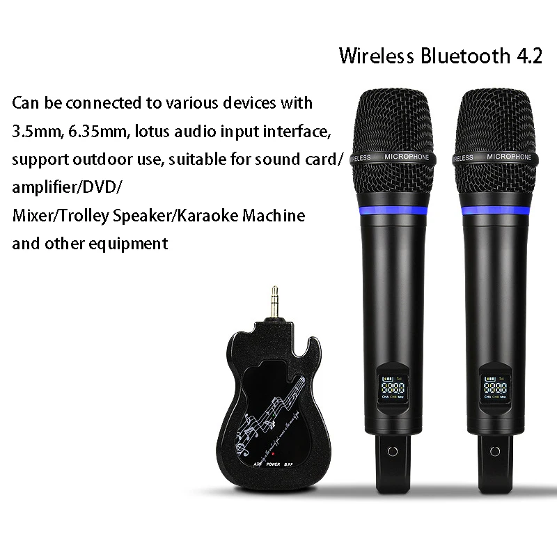 Wireless Microphone USB RCA MIC Handheld UHF Mic with Receiver for KTV Karaoke Party | Электроника