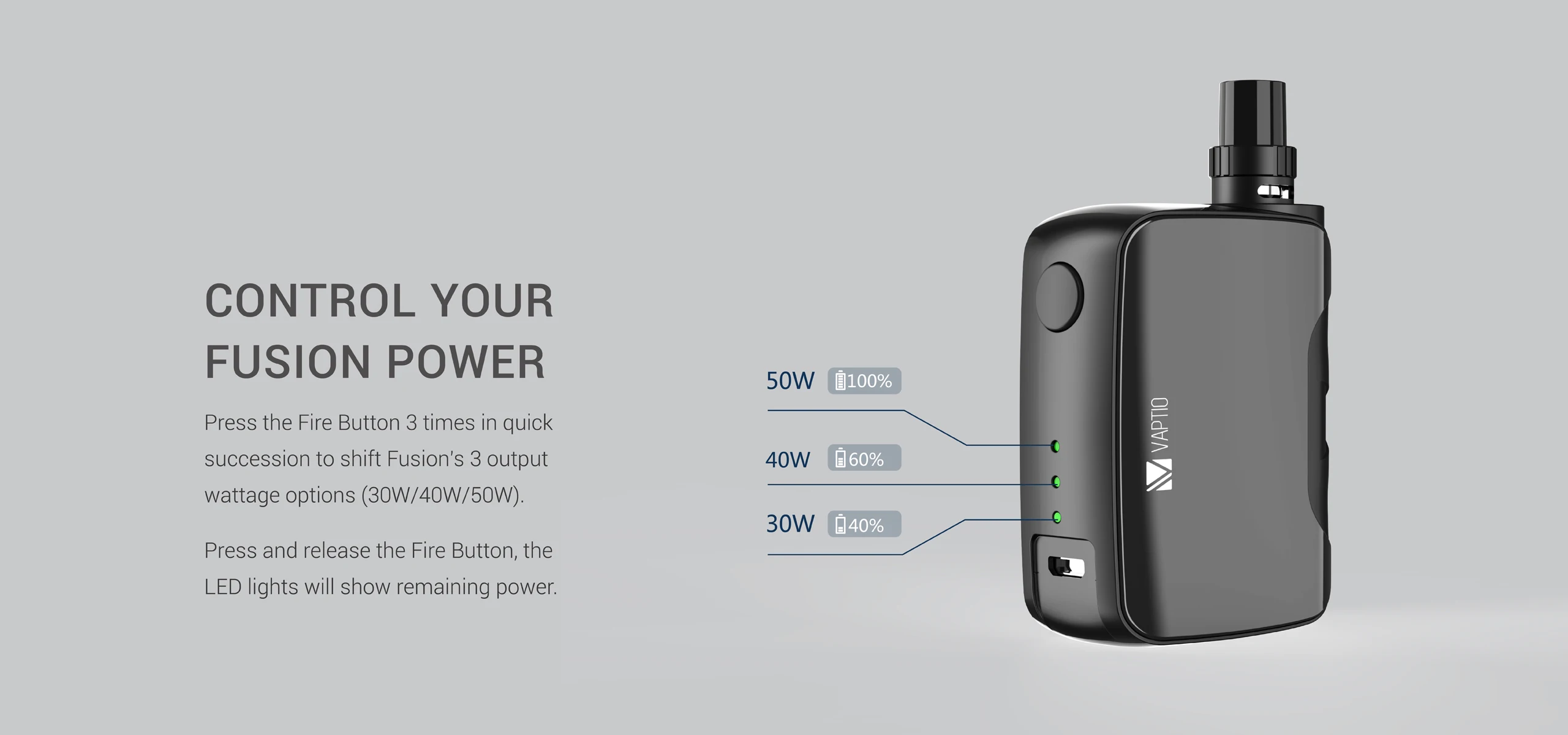 Vaptio Palo Kit& Fusion 50 Вт набор Vape ручка и vape мини мод электронная сигарета