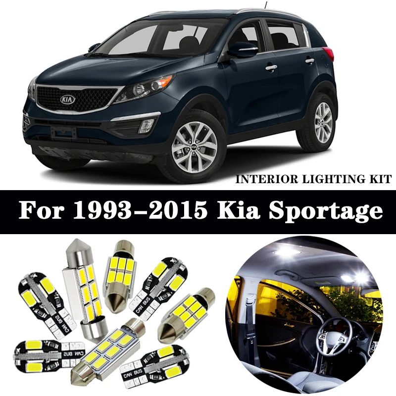 100% совершенно белая безотказная Светодиодная лампа для KIA Sportage 1 2 3 MK1 MK2 MK3 JE SL 1993-2015