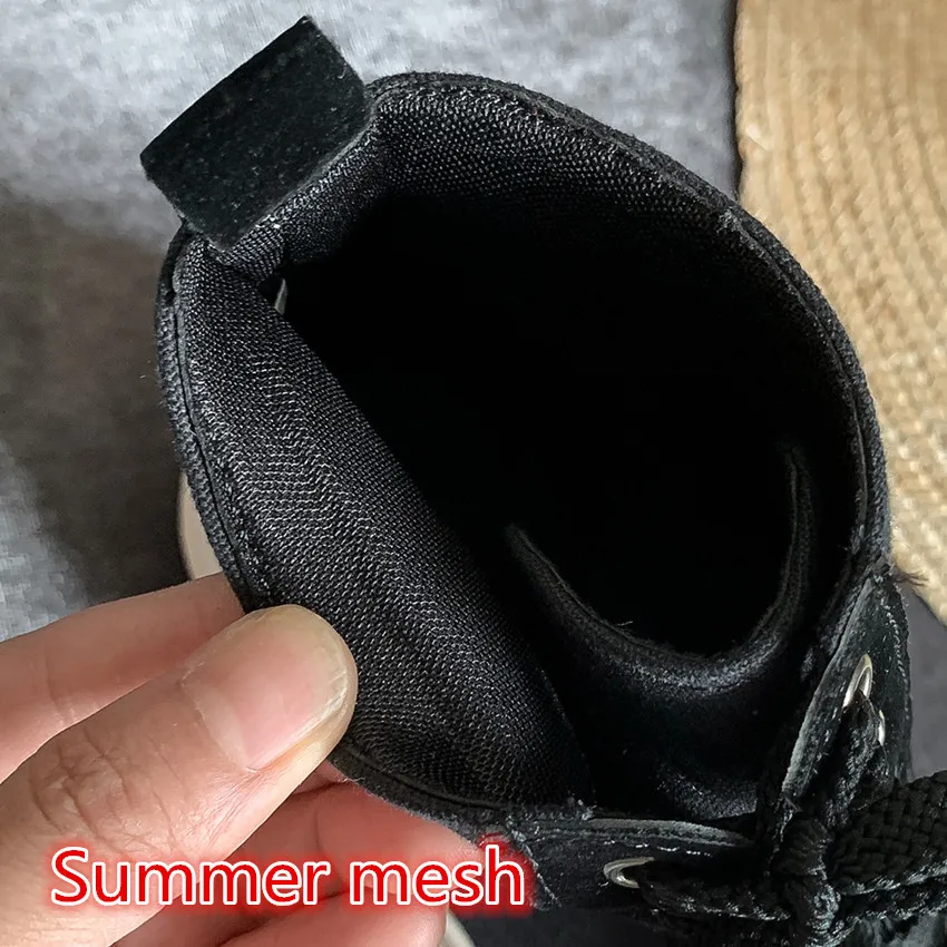 

Spring Autumn Women Canvas shoes Martin Ankle Boots Flat Platform Short Boots Woman Motorcycle Boots Small Big Size 30 - 46