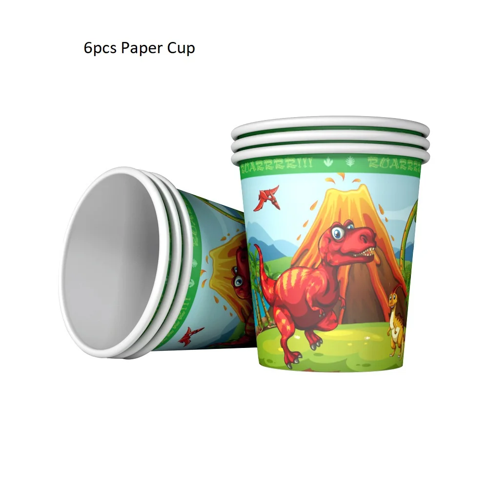 Dinosaur Party Tableware Paper Plate Cup Napkins Tablecloth Banner Happy Birthday Event Party Supplies for Boys