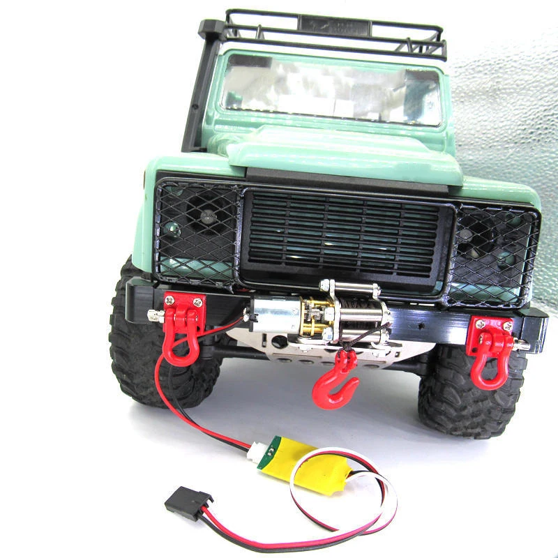 

for MN D90 D91 MS 1/12 RC Car Upgrade Parts Metal Front Bumper with Protection Board Winch CH3 Control Line Panel