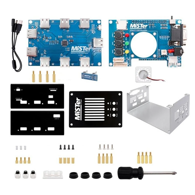 Metal Case for Mister FPGA Core Control Suit for DE10-Nano with Main Board I/O Board V6.1 and USB Hub V2.1