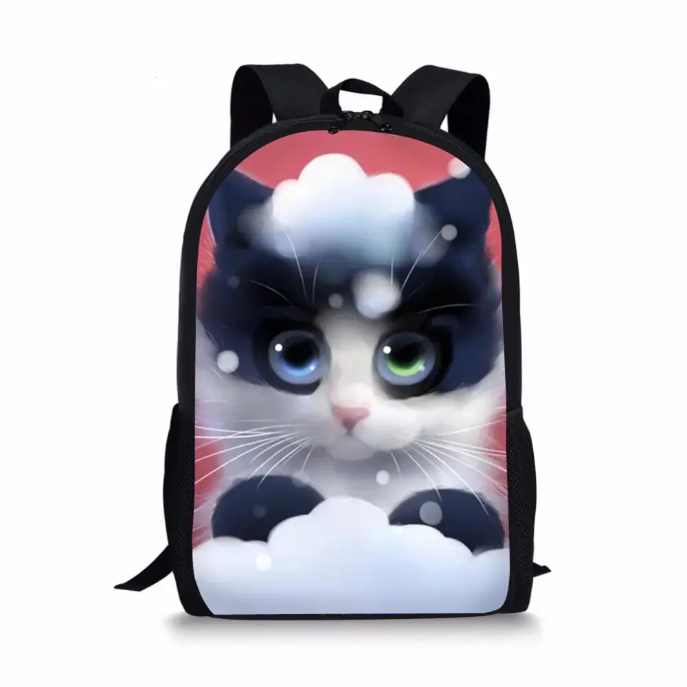 

HaoYun Fashion Children's School Backpack Fantasy Cats Pattern Kids School Book Bags Cartoon Animal Painting Travel Backpack