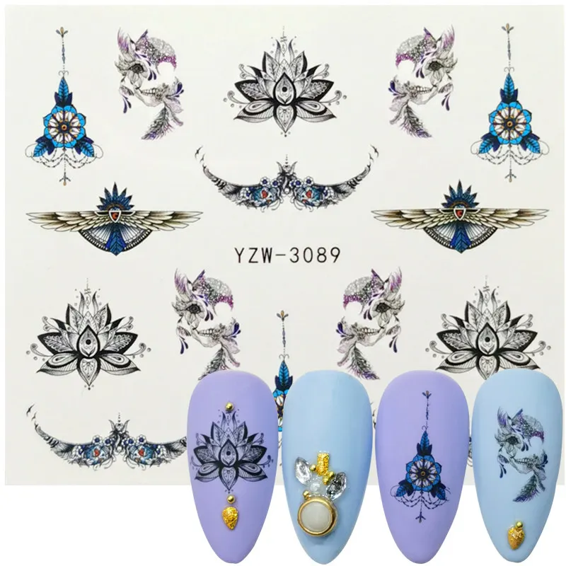 2022 New Nail Art Sticker Gradient Iridescent Unicorn Shell Cross DIY Water Transfer Sliders for Manicure Decorations Tool | Красота и