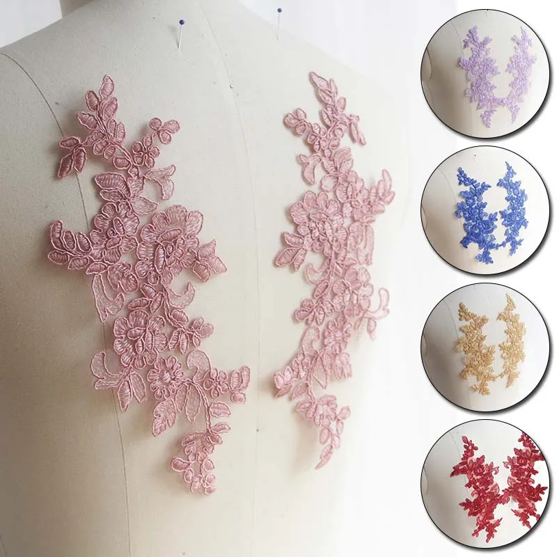 1 пара из материала на основе хлопка с вышивкой и кружевной аппликацией свадебное