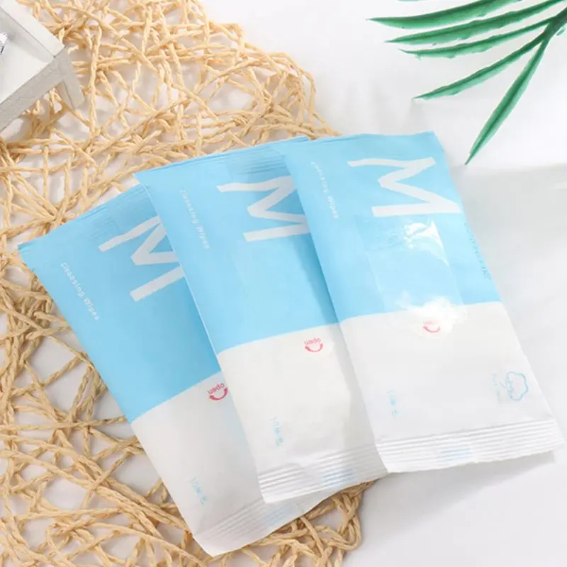 10 шт./пакет Портативный одноразовые влажные салфетки нетканые хлопковые
