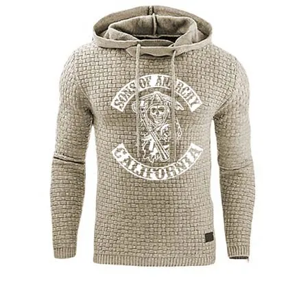 Мужская толстовка с капюшоном SOA Sons of анархии принтом черепа спортивная одежда
