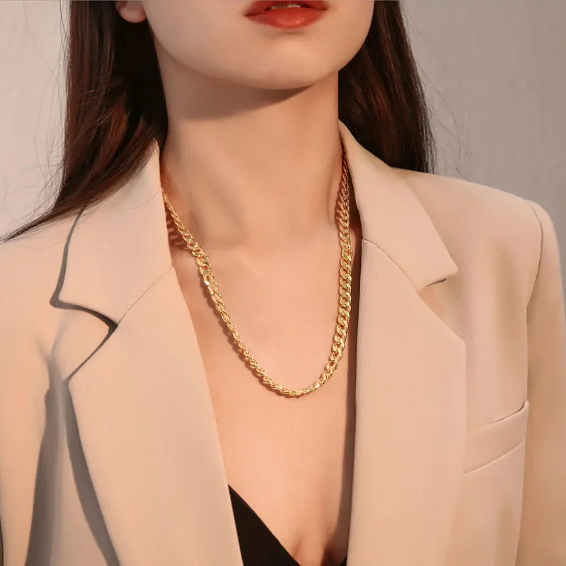 

Vintage Chain Necklace Punk Multilayer Gold Circle Chain Necklace for Women Simple Round Hip Hop Choker Necklace Trendy Jewelry