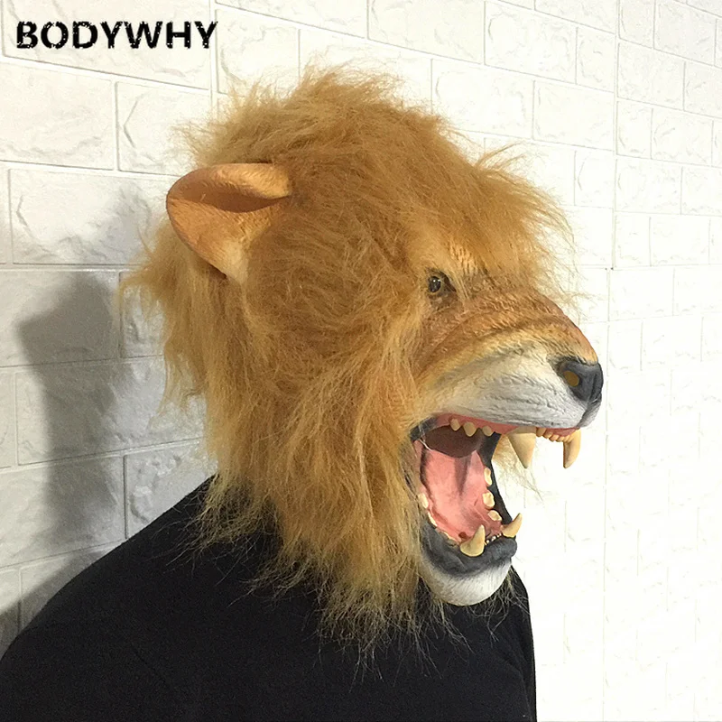Костюм талисмана ручной работы с маской льва и головой животного костюм для
