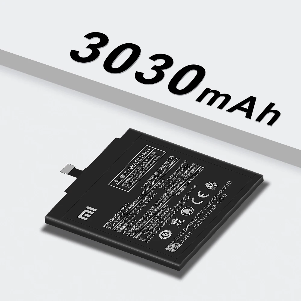 Оригинальный аккумулятор XiaoMi BN30 для Redmi 4A Hongmi полимерная сменная батарея большой