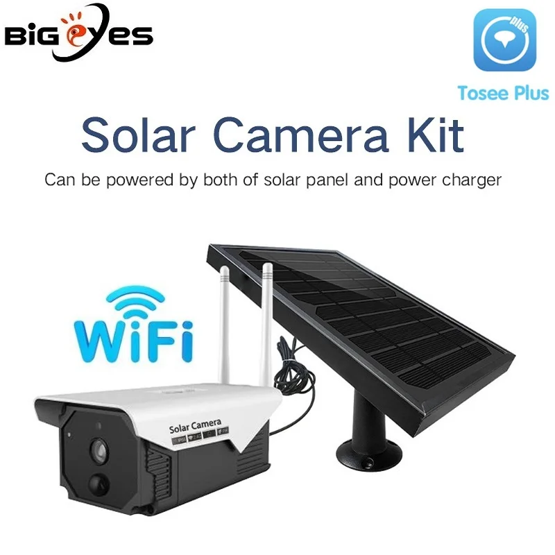 2.0MP HD 1080P Solar Power WiFi Bulllet Security IP Camera Outdoor Night Vision Audio PIR Alarm CCTV Battery Camera with SD Card