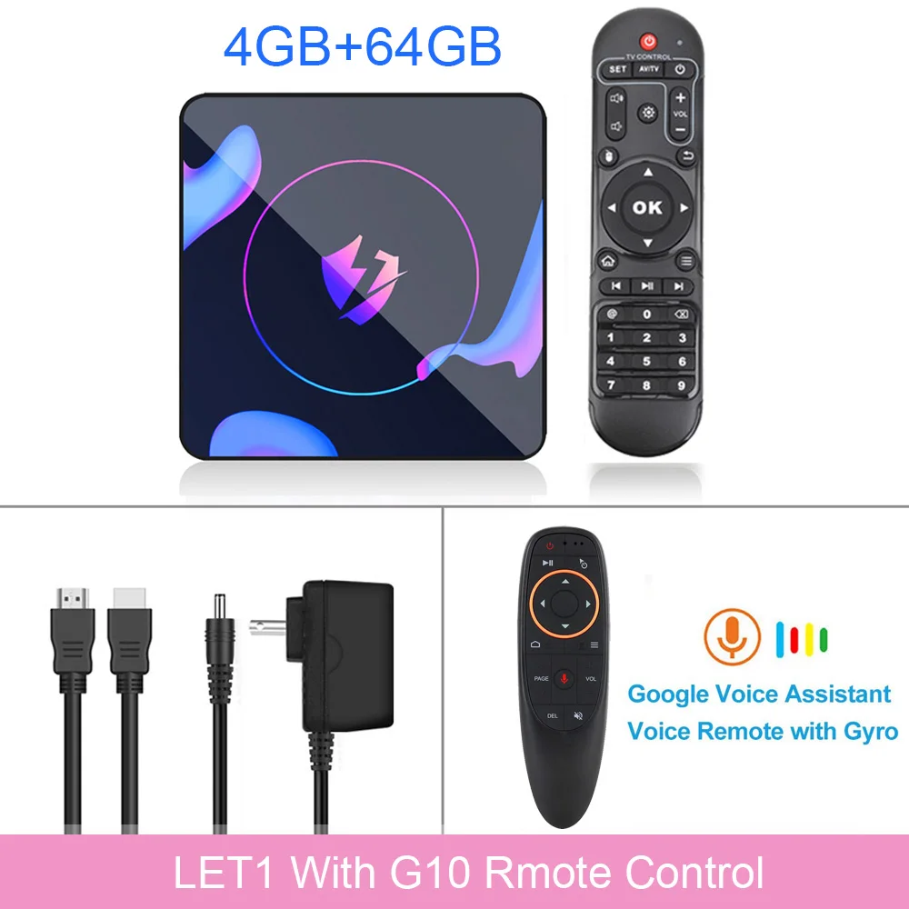 LEMADO LET 1 Android tv Box RK3318 Четырехъядерный 4G 64G HDMI 2,0 USB 3,0 Поддержка 2,4G& 5G Wifi 4K Netflix YouTube tv Box Android 9,0 - Цвет: 4G 64G G10