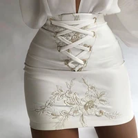 high waist pu leather skirt women autumn spring sexy slim package hip bandage clothing streetwear mini short skirts 2021 female