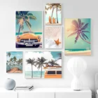 Алмазная 5d картина сделай сам, мозаика с рисунком морского берега, кокосового дерева, морской звезды, доски для серфинга, вышивка крестиком, украшение для дома