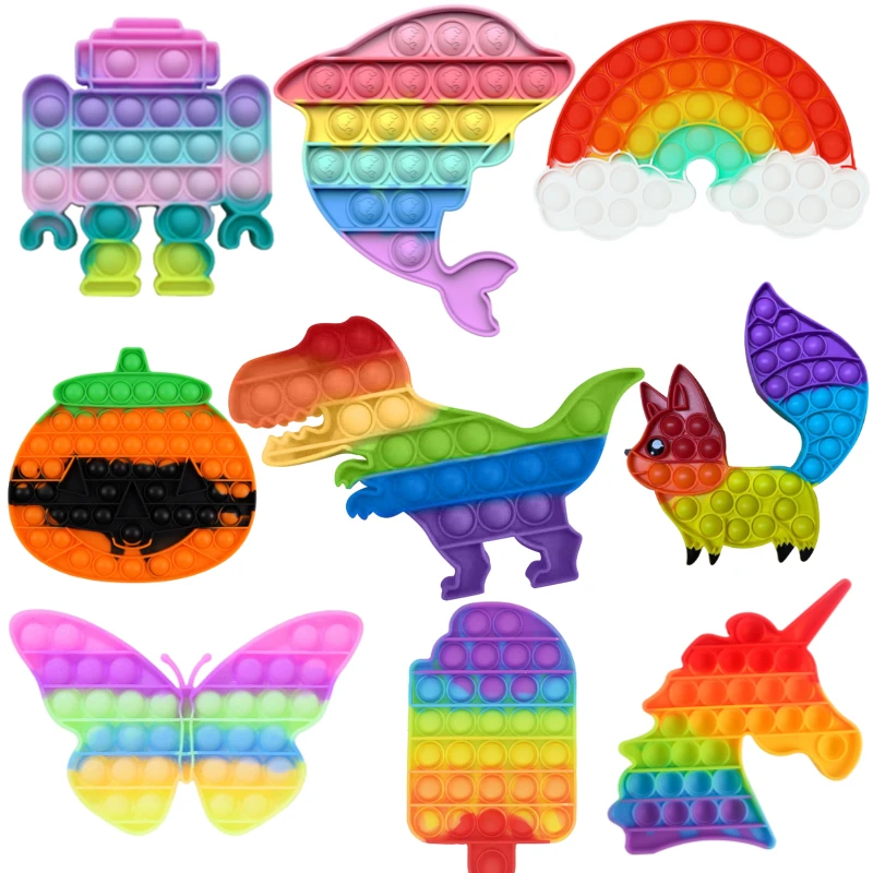 Антистрессовые Игрушки Pop игрушки для снятия стресса популярные радужные