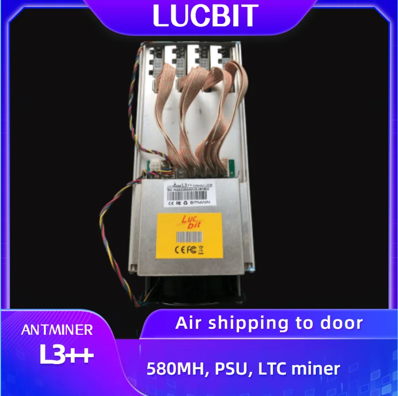 

Отремонтированный Bitmain Antminer L3 ++ 580MH с блоком питания, машина для майнинга Litecoin от LUCBIT
