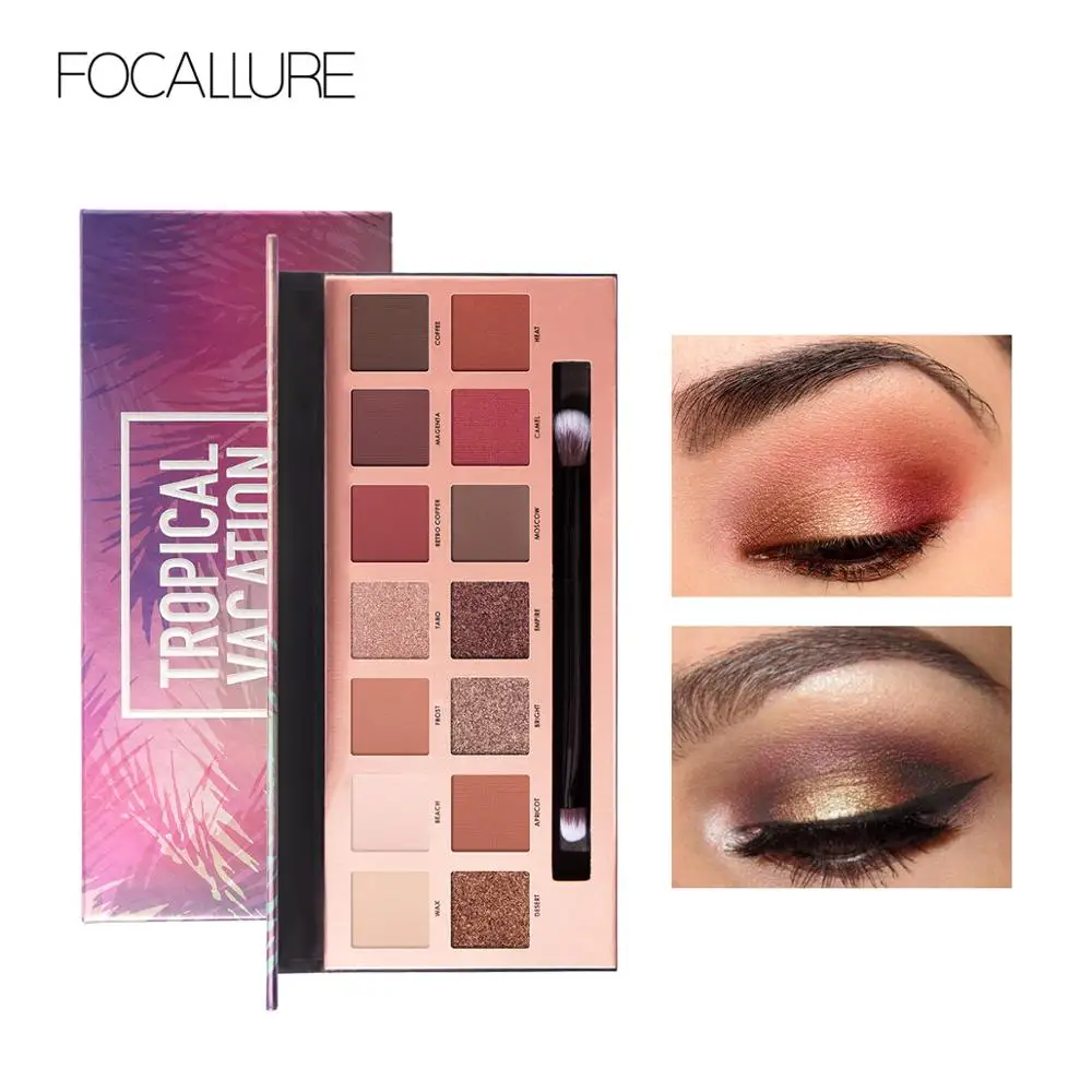 FOCALLURE 14 цветов Тени для век Палетка Гламурная Тень смоуки Айз искусственная