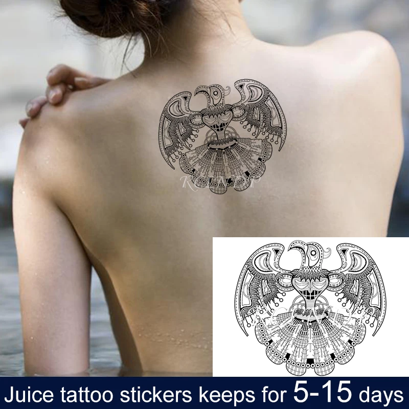 

Водостойкая Временная наклейка с чернилами для сока персональная птица Тотем перо Крылья Фруктовый гель долговечная Татуировка искусство ...