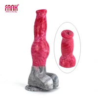 faak silicone long dog penis with suction cup knot dildo gory meat multi color adult products for women man anal sex toys shop