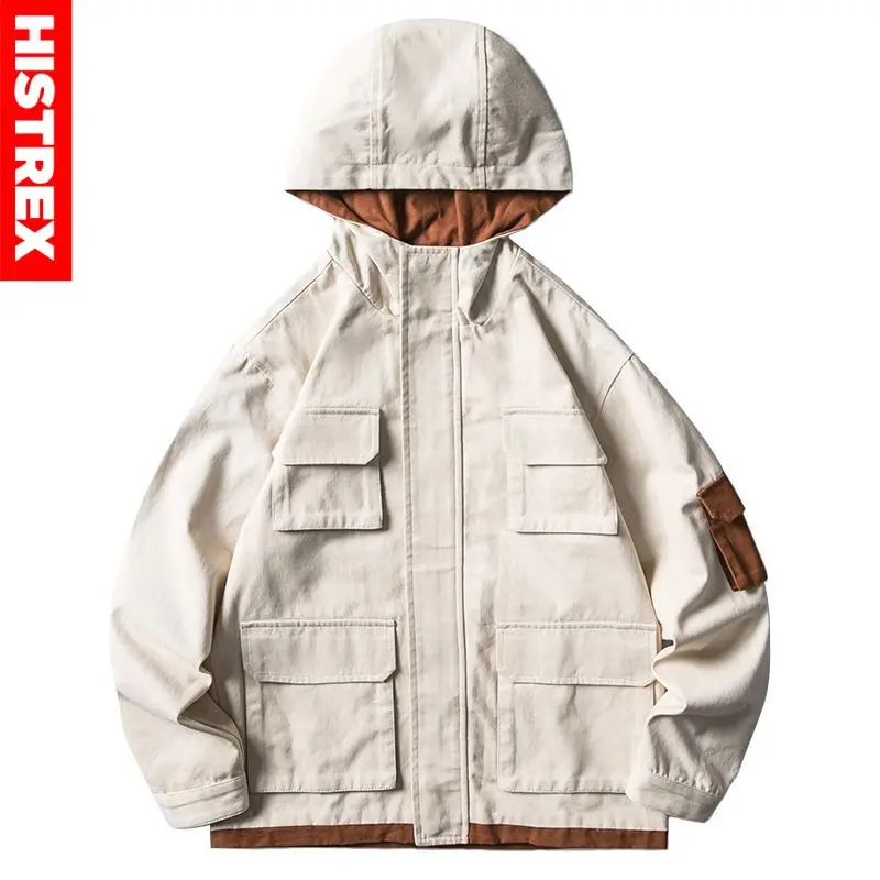 Ветровка мужская с капюшоном уличная одежда в стиле Харадзюку повседневная