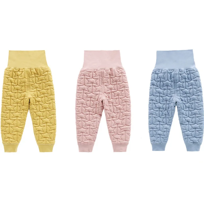 

Baby Girl Leggings Autumn and Winter Baby Thickened Warm Pants Diamond Pattern Trousers