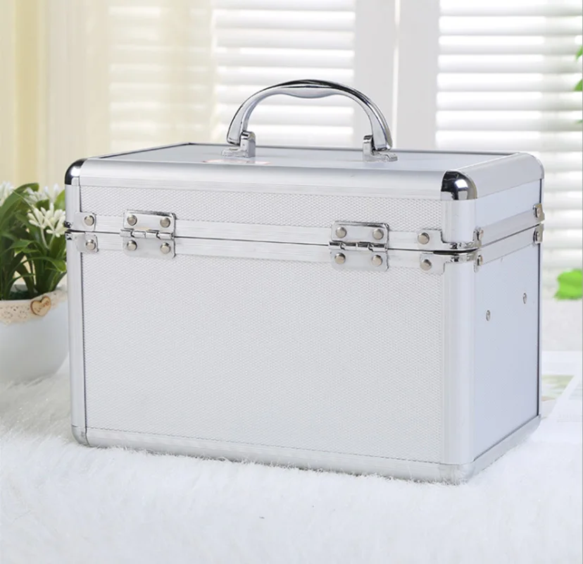 Caja de aluminio para medicina, almacenamiento port&aacute;til de primeros auxilios para exteriores, de calidad para el hogar-3
