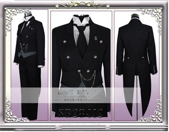 Amine Black Butler Sebastian Michaelis маскарадный костюм Kuroshitsuji унисекс униформа для мужчин и