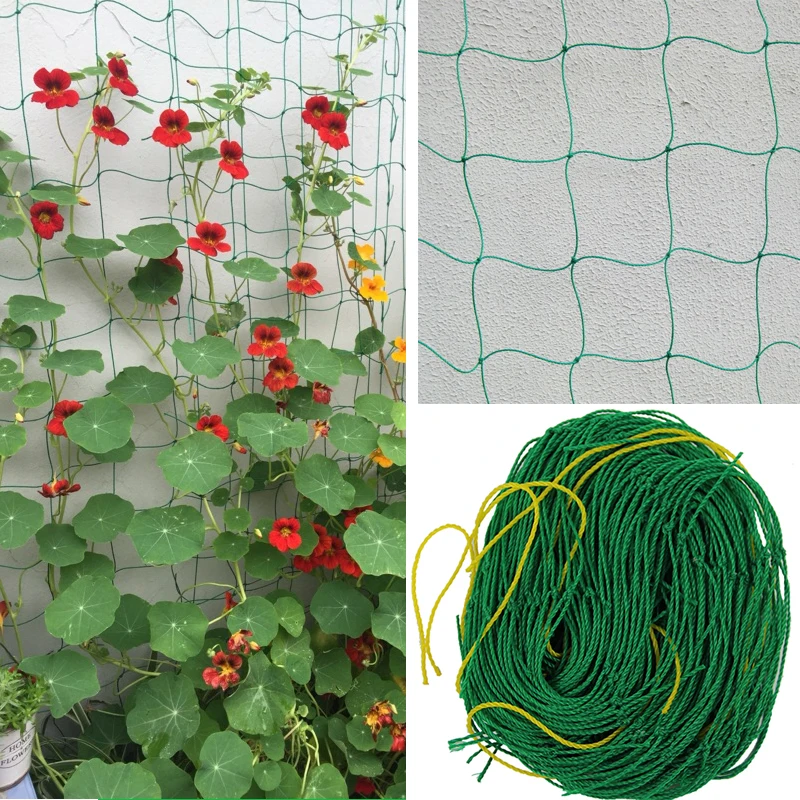 10PCS Garden Netting Mesh Net Nylon Trellis Support Climbing Bean Plant Grow Fence Climbing Net Garden Supplies