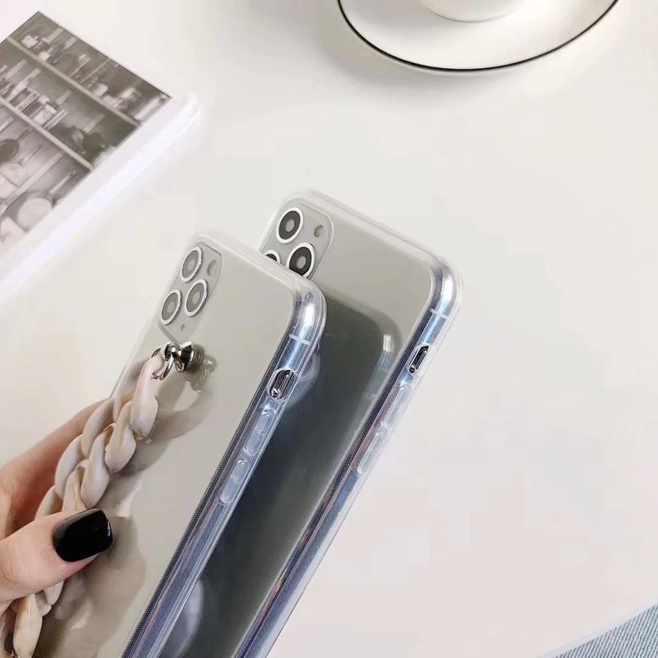 For Samsung A30 A11 A21 A80 A40 A60 A90 A10S A01 M21 M20 Case Luxury Marble Wrist Strap Bracelet Transparent Acrylic PC Cover |