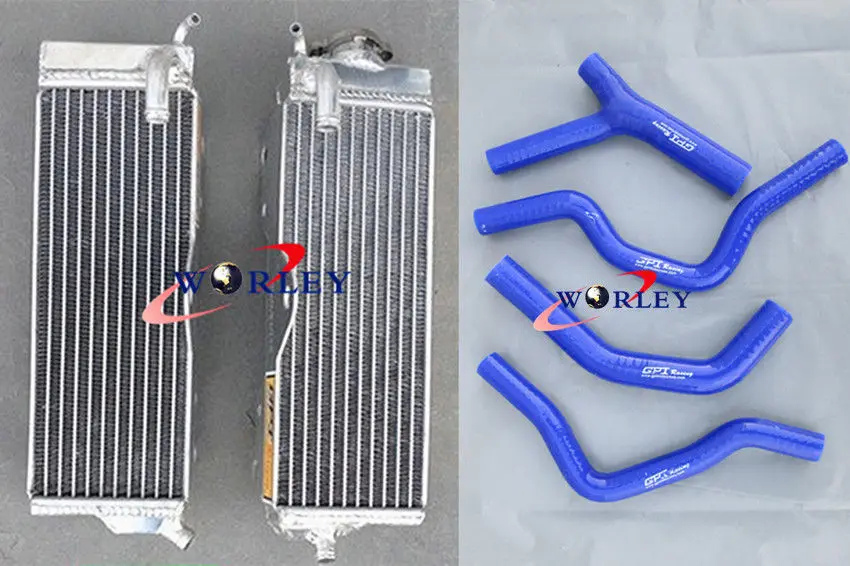 

For Aluminum Motorcycle Radiator & Blue Hose Honda CR500 CR500R CR 500R 1985-1988 1986 1987 88 87 86