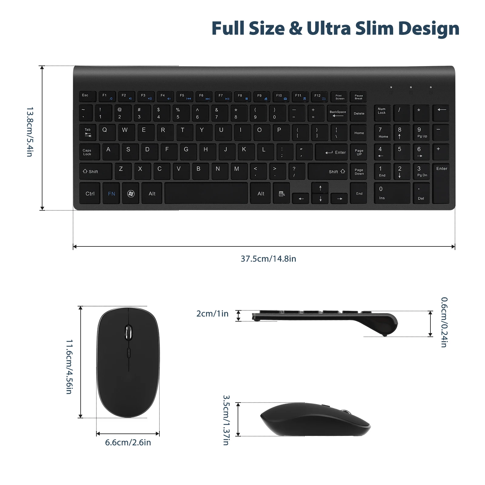 

E168 2.4G Wireless Silent Keyboard and Mouse Mini Multimedia Full-size Keyboard Mouse Combo Set For Notebook Laptop Desktop PC