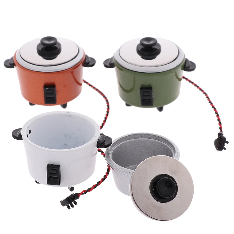 

1pc New DIY Miniature White Black Rice Cooker Kitchen Accessories Decoration Craft For 1:12 Dollhouse Accessory Kids Toys
