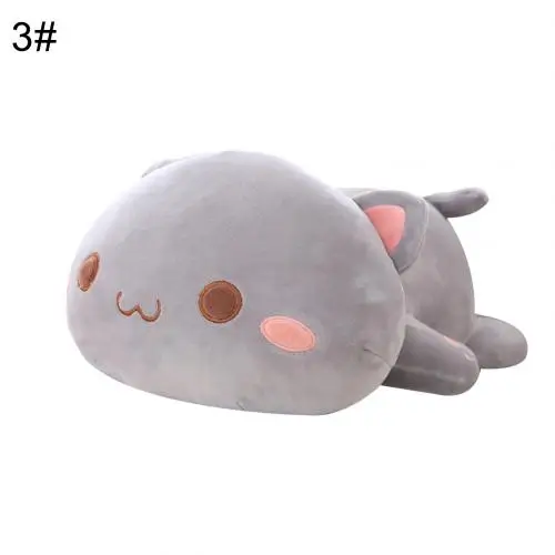 Kawaii Лежащая Кошка Животное Кукла Плюшевая мягкая подушка под спину Подушка детская игрушка подарок мягкая мультяшная Подушка подарок ребенку на Рождество новинка - Цвет: 3Gray 50cm