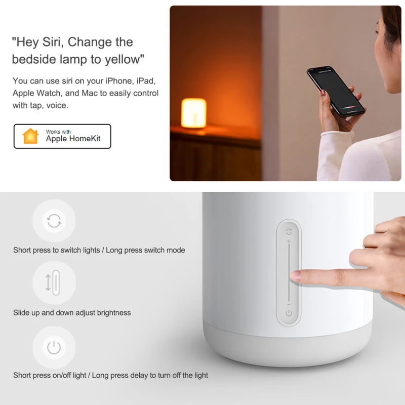 Сенсорный ночник Xiaomi Mijia Bedside Lamp 2 глобальная версия LED голосовое управление