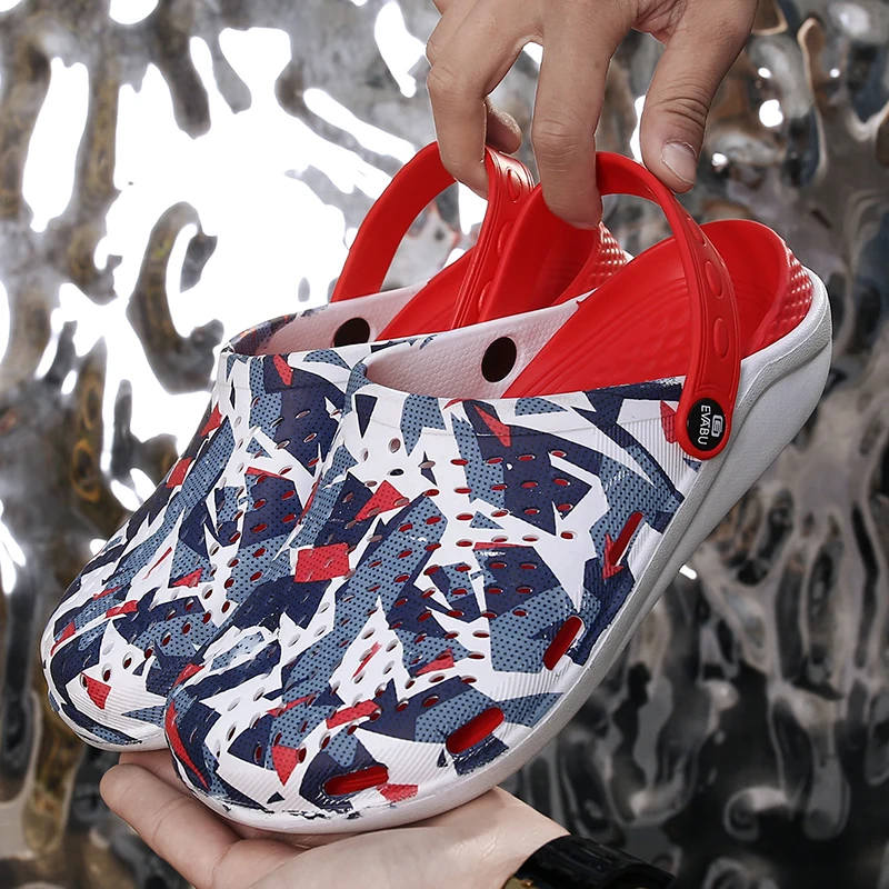 Мужские сандалии 2020 обувь для гравировки Кроксы Резиновые Садовые мужчин